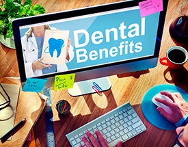 Computer that says “dental benefits”