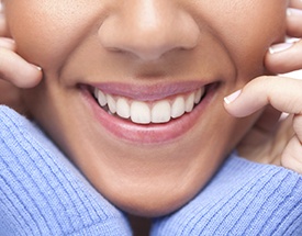 Closeup of woman with beautiful smile