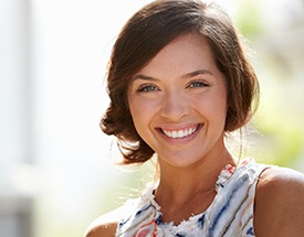 Smiling woman outdoors