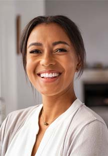 Closeup of woman smiling after sleep apnea treatment near Elk City