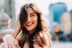 woman smiling happy 
